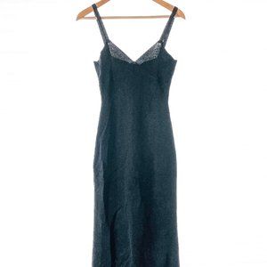 NWT Staud Shimmering Metallic Black Slip Dress